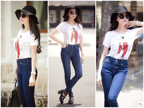 Chân cong mặc quần jean bó như thế nào?